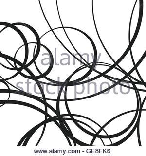 300x320 Random Squiggle Lines, Intersecting Random Circles. Scribble