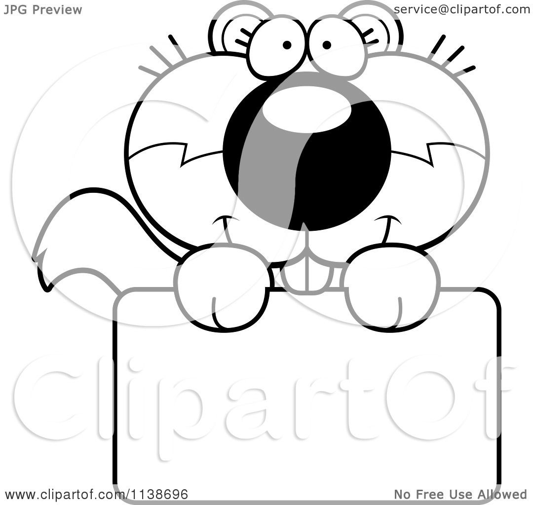 1080x1024 Cartoon Clipart Of A Black And White Cute Happy Baby Squirrel Over