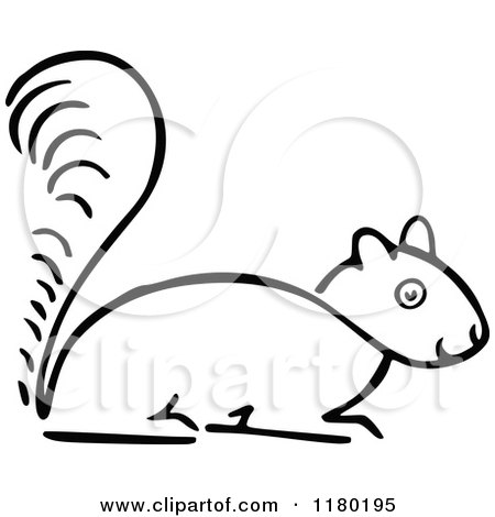450x470 Clipart Of A Retro Vintage Black And White Squirrel Holding A Sign