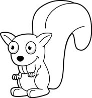 183x195 Squirrel Clipart Black And White