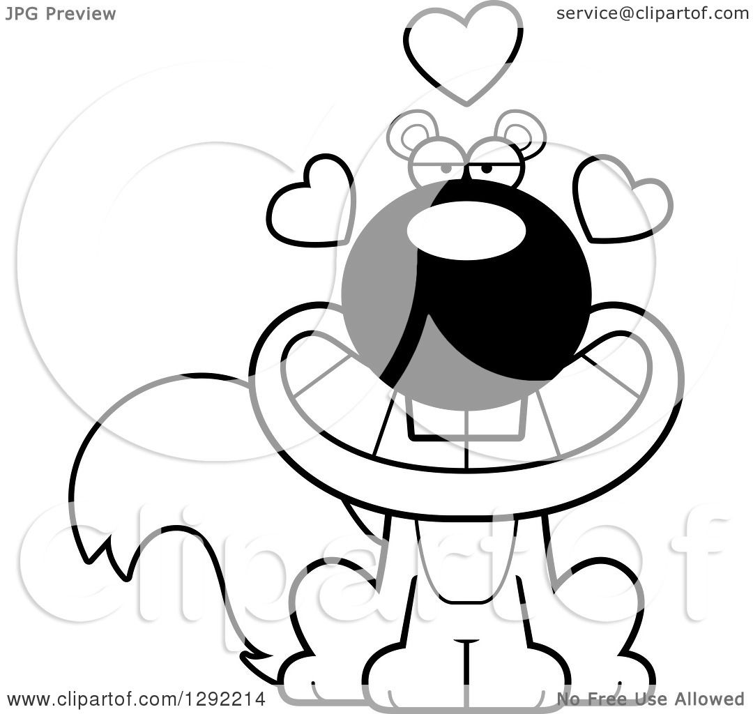 1080x1024 Wild Animal Clipart Of A Black And White Cartoon Loving Sitting