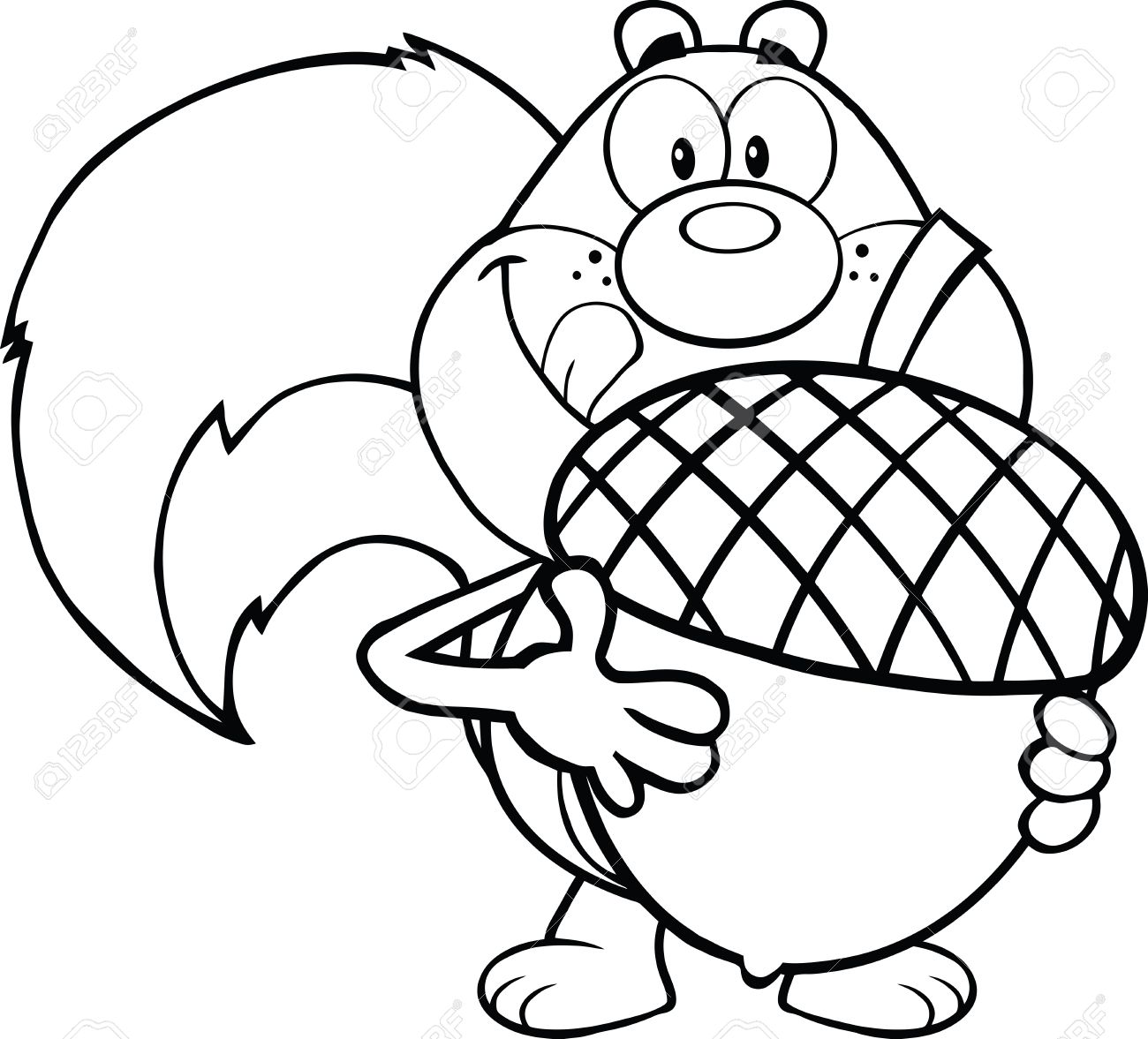 1300x1177 Black And White Squirrel Cartoon Mascot Character Holding A Big
