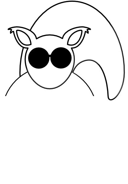414x596 White Squirrel With Sunglasses And Acorn Clip Art