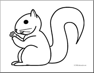304x236 Clip Art Squirrel 2 (Coloring Page) I Abcteach
