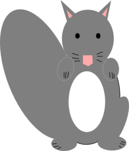 258x300 Dark Gray Squirrel Clip Art