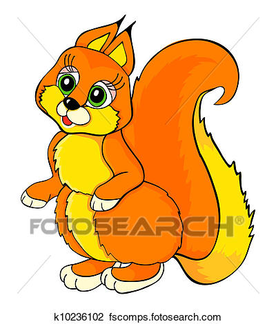 400x470 Clip Art Of Squirrel Cartoon K10236102