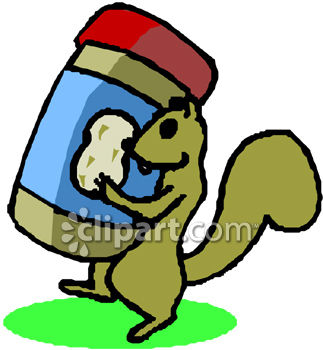 323x350 Squirrel Carrying A Jar Of Peanut Butter