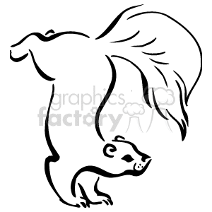 300x300 Royalty Free Outline Of A Squirrel Posing 129492 Vector Clip Art