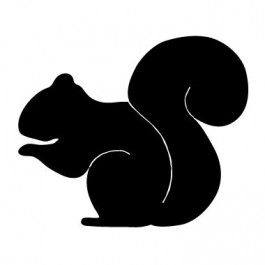 265x265 Squirrel Silhouette 12x12 Canvas In Black Silhouettes