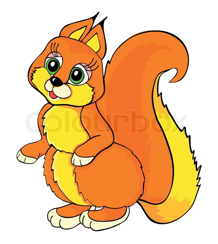 713x800 Cartoon Squirrel In Different Poses. Vector Clip Art Illustration
