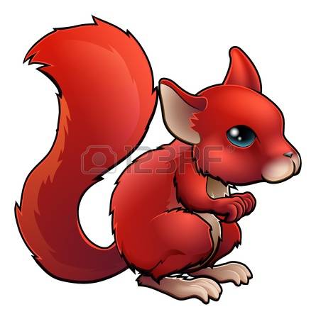 445x450 Red Squirrel Clipart