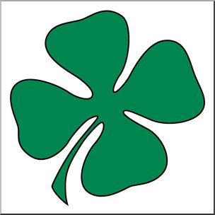 304x304 Clip Art Green Four Leaf Clover Shamrock St Patrick'Day