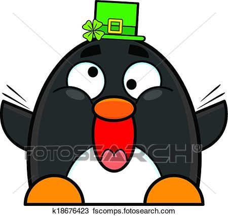 450x427 Clipart Of Happy St. Patrick's Day Penguin K18676423