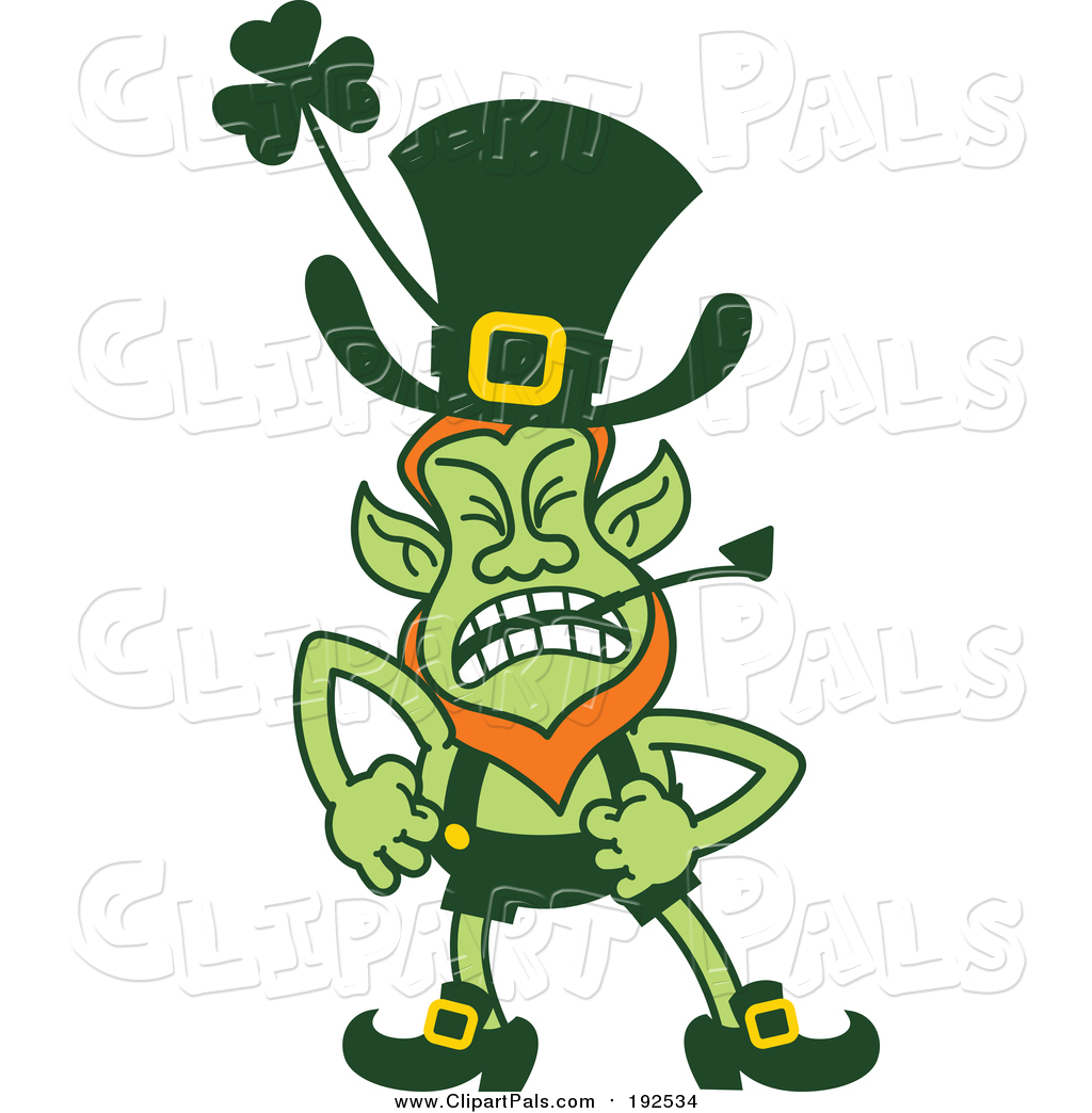 1024x1044 Pal Clipart Of A Angry St Patricks Day Leprechaun Shouting By
