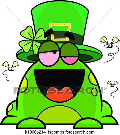 418x470 Clipart Of Drunk Cartoon Frog St. Patricks Day K18605214