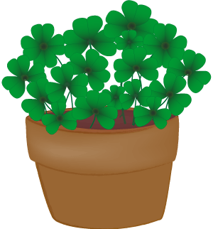 300x322 Irish Shamrocks In Flower Pot Clip Art