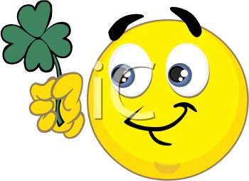 350x255 St Patrick's Smiley Holding A Shamrock