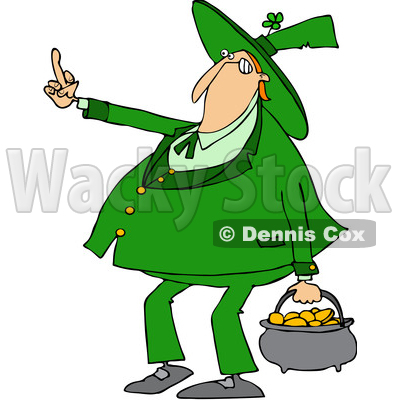400x400 A Cartoon Chubby St Patricks Day Leprechaun Carrying A Pot