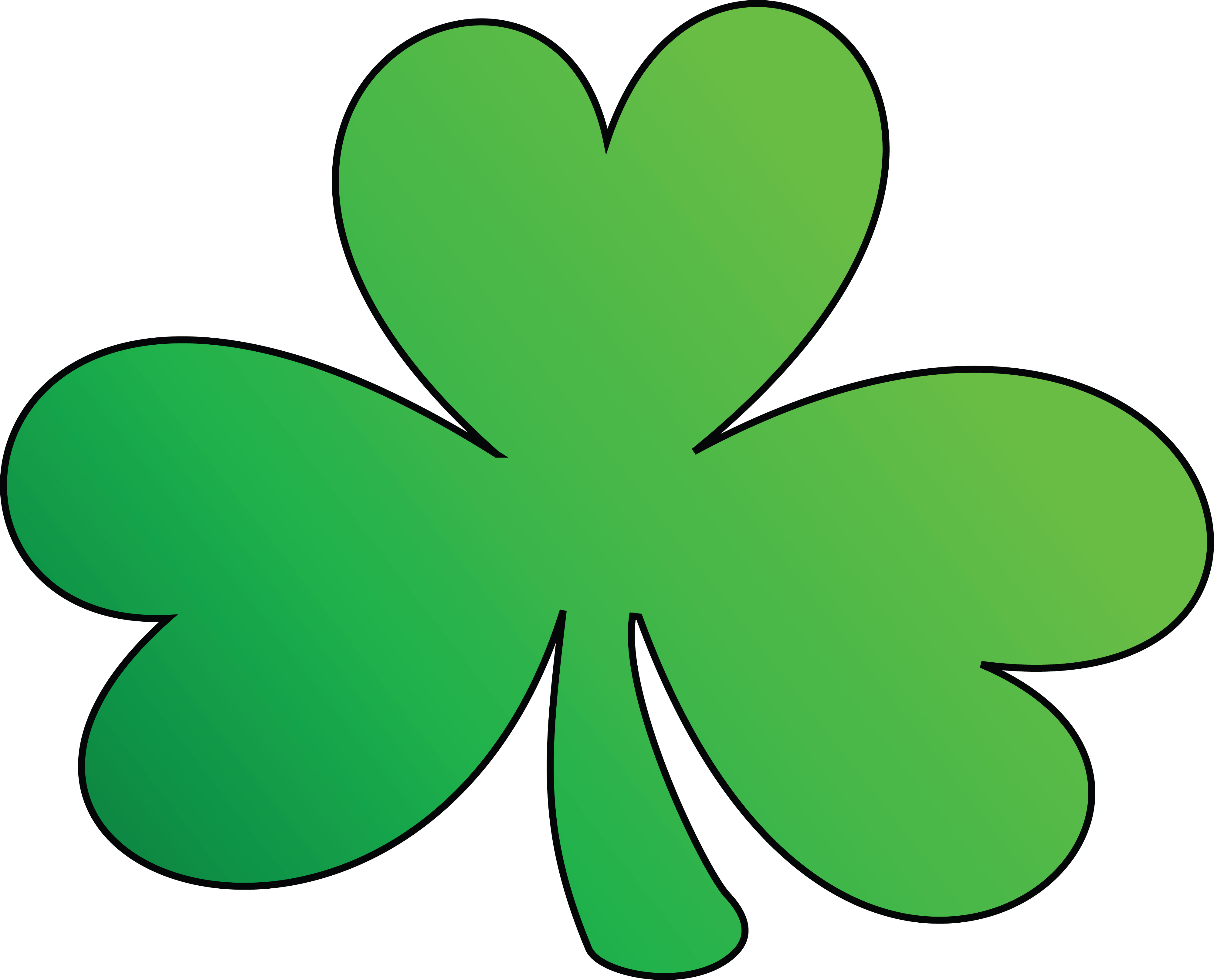 4000x3230 Clipart Of A Green Outlined Clover Shamrock, St Patricks Day