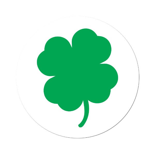 600x600 St. Patrick's Day Green Shamrock Label Stickers 1.5