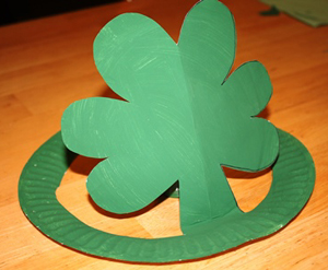 300x247 Paper Plate Shamrock Hat All Kids Network