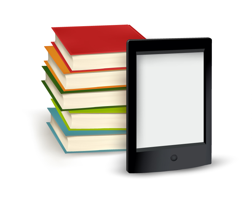 850x693 How To Draw A Stack Of Books And An E Book Reader In Adobe Illustrator