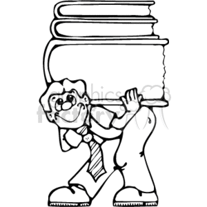 300x300 Royalty Free Boy Holding A Stack Of Books 139378 Vector Clip Art