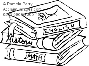 300x225 And White Clip Art Illustration Of A Stack Of Text Books
