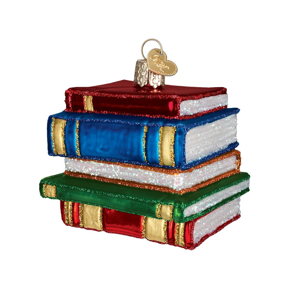1200x1200 Old World Christmas Stack Of Books Glass Blown