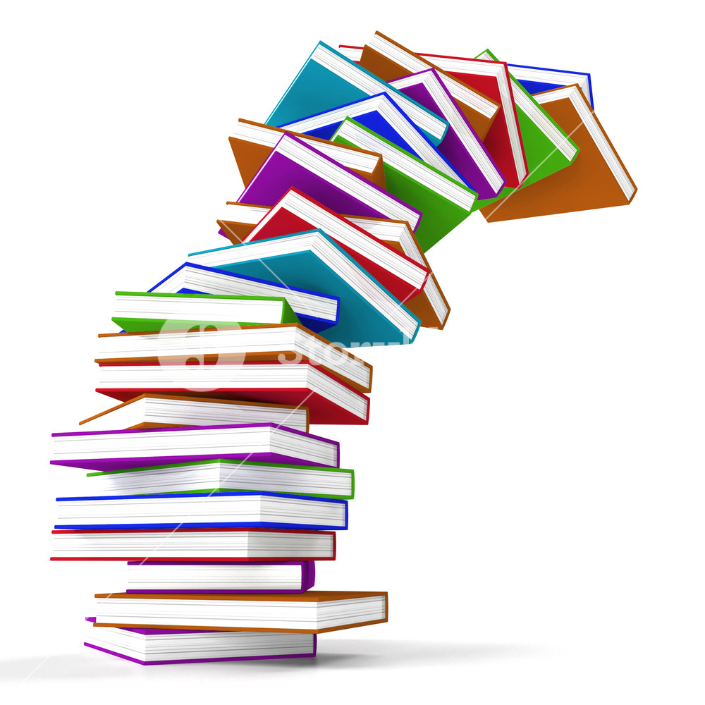 1000x1000 Stack Of Colorful Falling Books Representing Learning