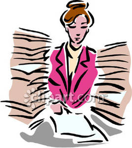 268x300 Woman Sitting Between Stacks Of Papers