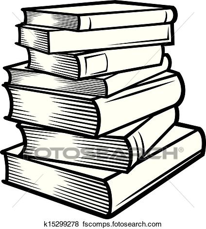 424x470 Clip Art Of Stack Of Books (Books Stacked) K15299278