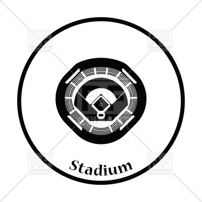 400x400 Silhouette Of Baseball Stadium Icon Royalty Free Vector Clip Art