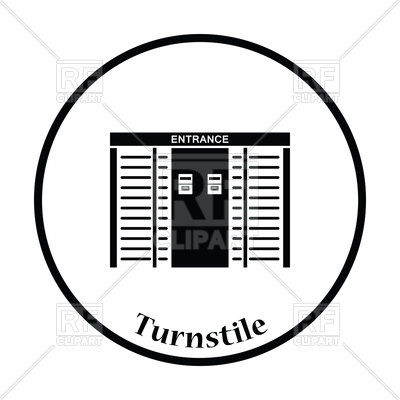 400x400 Thin Circle Design Of Stadium Entrance Turnstile Icon Royalty Free