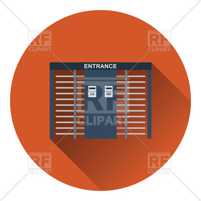 400x400 Flat Color Design Of Stadium Entrance Turnstile Icon Royalty Free