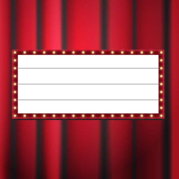 600x600 Clip Art Of The Movie Display Board