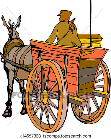 376x470 Clip Art Of Couple On Horse And Carriage K14626697