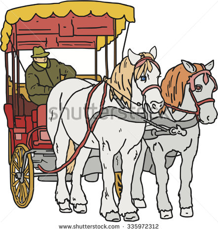 442x470 Horse Drawn Carriage Clipart Animated