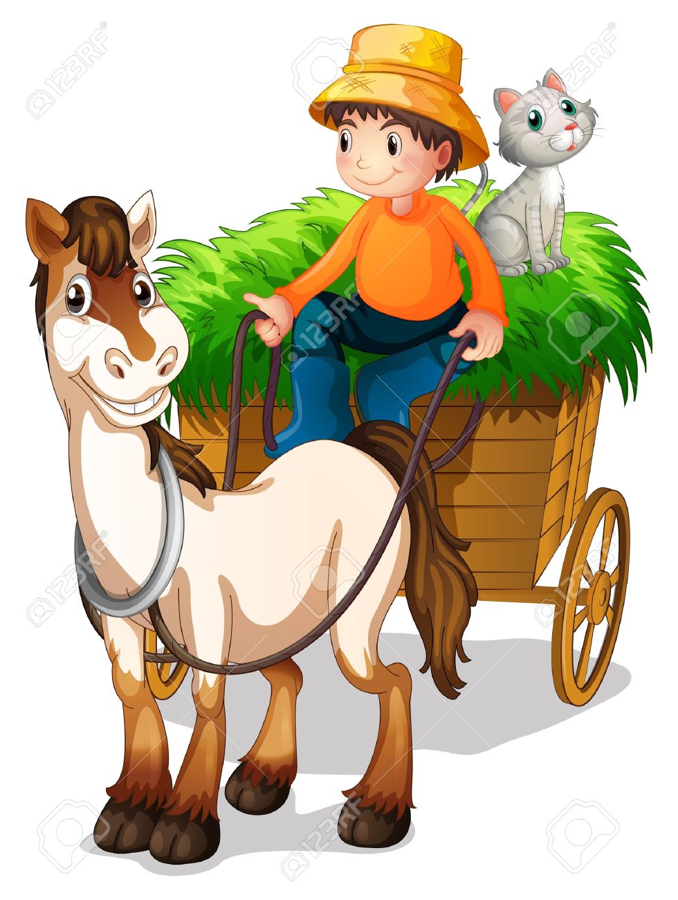 980x1300 756 Horse Wagon Stock Illustrations, Cliparts And Royalty Free