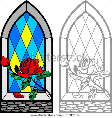 444x470 Stained Glass Clipart Gothic Window