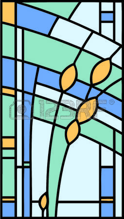 255x450 Stained Glass Clipart Vector