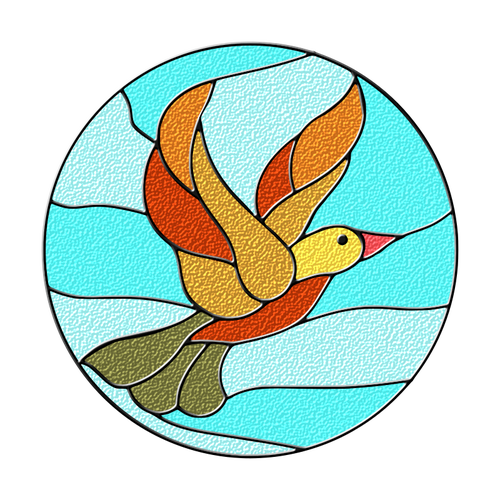 500x500 Bird In Stained Glass Vector Illustration Public Domain Vectors