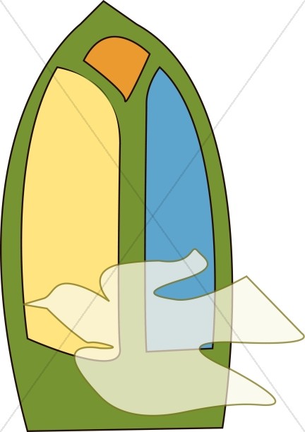 432x612 Dove With Colorful Stained Glass Dove Clipart