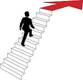 170x164 Clip Art Of Business Man Climbs Up Arrow Stairs K12956529