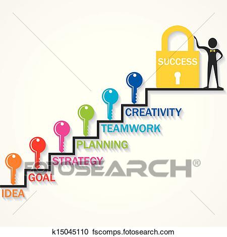 450x470 Clipart Of Keys Climb Up Success Stair K15045110