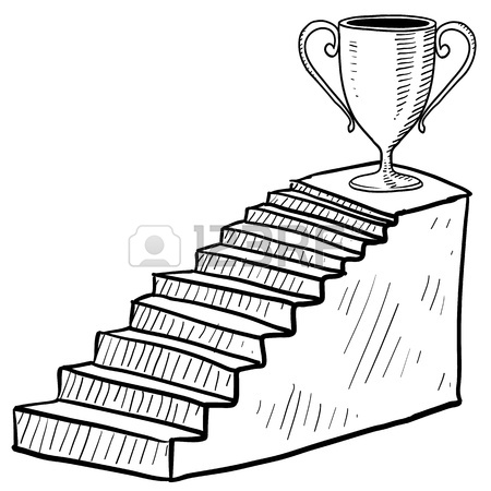 450x450 Doodle Style Sketch Of A Staircase To Success Including Dais