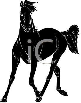 275x350 Picture Of A Silhouette Of A Horse Galloping In A Vector Clip Art