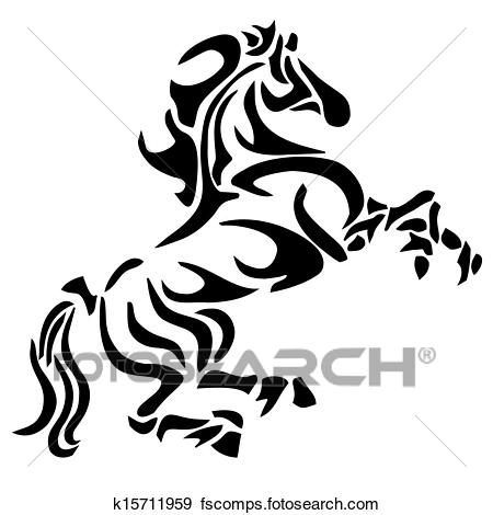 450x470 Clip Art Of Tribal Horse Tattoo K15711959