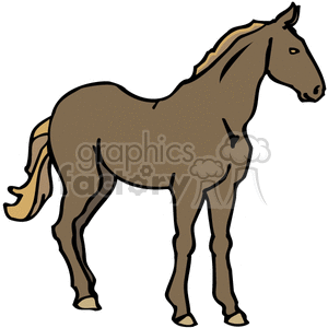 300x300 Royalty Free A Single Brown Western Horse 374165 Vector Clip Art