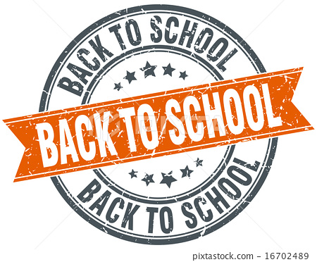 450x372 Back To School Round Orange Grungy Vintage Stamp